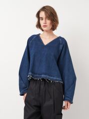 Акція на Футболка жіноча Zara 9863/554 XS Темно-синя від Rozetka
