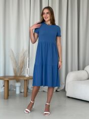 Акція на Сукня міді літня жіноча Merlini Реджо 700001583 2XL-3XL Синє від Rozetka