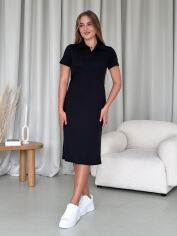 Акція на Плаття-футболка міді літнє жіноче Merlini Поло 700001561 L-XL Чорне від Rozetka