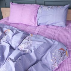 Акція на Комплект постільної білизни MirSon Сімейний 2 x 143x210 см 17-0760 Violet blossoms Бязь від Rozetka