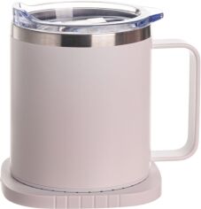 Акція на Чашка з підігрівом та бездротовою зарядкою TheGeneral ThermoHub 15W з LED індикатором біла (40021321-08) від Rozetka