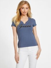 Акція на Футболка бавовняна жіноча Guess 496645259 S Синя з принтом ( 1159828514) від Rozetka