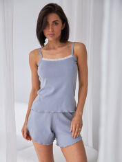 Акція на Піжама (майка + шорти) жіноча бавовняна BARWA garments 0231/354 L Сіра від Rozetka