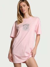 Акція на Нічна сорочка жіноча бавовняна Victoria's Secret 494486496 XS/S Рожева ( 1159828499) від Rozetka