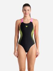 Акція на Купальник злитий жіночий Arena Openings Swimsuit V Back Lb 008063-590 40 Чорно-салатовий від Rozetka