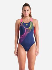 Акція на Суцільний купальник жіночий Arena Ripples Swimsuit V Back B 009021-780 42 Синій від Rozetka