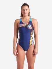 Акція на Суцільний купальник жіночий Arena Dreamhline Swimsuit V Back 008328-760 44 Темно-синій від Rozetka
