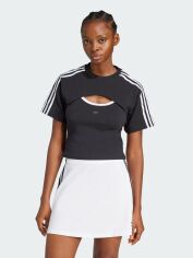 Акція на Футболка бавовняна жіноча Adidas Originals Cut-Out Tee JD0042 XS Black/White від Rozetka