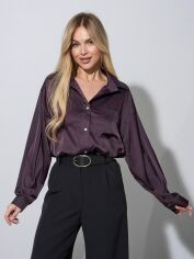 Акція на Сорочка жіноча ISSA PLUS 14957 3XL Темно-бордова від Rozetka