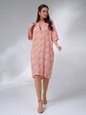 Акція на Сукня міді літня жіноча ISSA PLUS 15091 2XL Оранжева від Rozetka