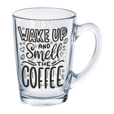 Акція на Чашка стеклянная 320 мл New Morning Smell Coffee Luminarc K7386 від Podushka