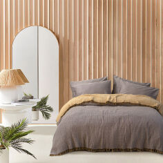 Акція на Покрывало Sia muslin bizon-dak buff Lotus Home 220х240 см від Podushka