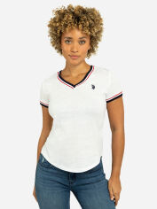 Акція на Футболка бавовняна жіноча U.S. Polo Assn 215989-2J00A XS Біла від Rozetka