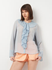 Акція на Блузка жіноча Zara 3666/674 XL Блакитна від Rozetka
