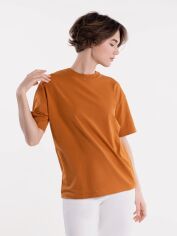 Акція на Футболка бавовняна жіноча Arber T-Shirt W1 W13.02.38.311 XS Коричнева від Rozetka