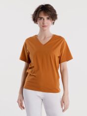 Акція на Футболка бавовняна жіноча Arber T-Shirt W V-Neck W13.07.38.321 XS Коричнева від Rozetka