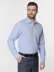 Акція на Сорочка бавовняна чоловіча Arber Slim Fit AO 05.22.30 38-39 Блакитна від Rozetka