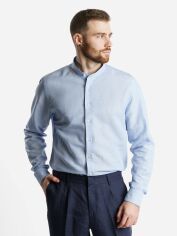 Акція на Сорочка бавовняна чоловіча Arber Stand Collar M05.11.23.222 38-39 Блакитна від Rozetka
