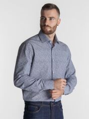 Акція на Сорочка бавовняна чоловіча Arber Slim Fit M05.08.07.212 40-41 Синя від Rozetka