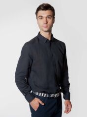 Акція на Сорочка бавовняна чоловіча Arber Linen Shirt 1 AN 05.17.10 38-39 Синя від Rozetka