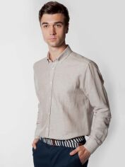 Акція на Сорочка бавовняна чоловіча Arber Linen Shirt 2 AN 05.19.10 38-39 Бежева від Rozetka