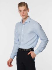 Акція на Сорочка бавовняна чоловіча Arber Slim Fit AO 05.03.30 38-39 Блакитна від Rozetka