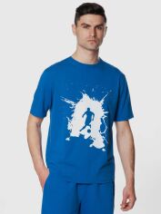 Акція на Футболка бавовняна довга чоловіча Arber T-Shirt Ff10 ANF 09.03.20 L Синя від Rozetka