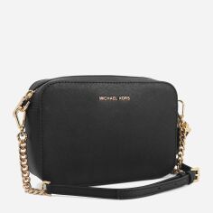 Акція на Сумка крос-боді через плече жіноча маленька Michael Kors Jet Set BG-MK- 8 Чорна від Rozetka