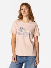 Акція на Футболка бавовняна жіноча Lee Cooper Blue Flowers-1160 M Персикова від Rozetka
