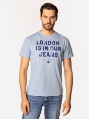 Акція на Футболка бавовняна довга чоловіча Lee Cooper Slog3-1160 XL Блакитна від Rozetka
