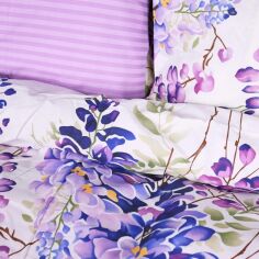 Акція на Підковдра MirSon Ranforce Elite 17-0723 Purple Flowers 220х240 см від Rozetka