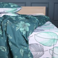 Акція на Простирадло MirSon Ranforce Elite 17-0718 Emerald Foliage 150х220 см від Rozetka