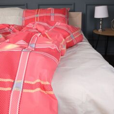 Акція на Простирадло MirSon полуторне 150x220 см 17-0765 Checkered red Бязь від Rozetka