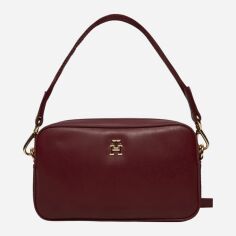 Акція на Сумка крос-боді через плече жіноча маленька Tommy Hilfiger AW0AW16894-V18 Бордова від Rozetka