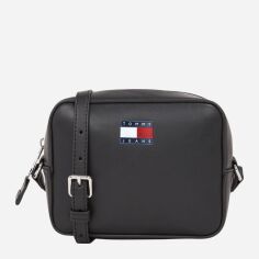 Акція на Сумка крос-боді через плече жіноча маленька Tommy Hilfiger AW0AW16964-BDS Чорна від Rozetka