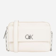 Акція на Сумка крос-боді через плече жіноча маленька Calvin Klein K60K613089-YAO Молочна від Rozetka