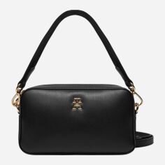Акція на Сумка крос-боді через плече жіноча маленька Tommy Hilfiger AW0AW16894-BDS Чорна від Rozetka