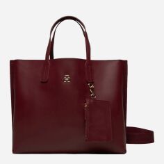 Акція на Сумка шопер жіноча Tommy Hilfiger AW0AW17335-V18 Бордова від Rozetka