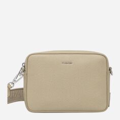 Акція на Сумка крос-боді через плече жіноча маленька Calvin Klein K60K613084-LEB Бежева від Rozetka