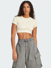 Акція на Футболка бавовняна коротка жіноча Adidas Originals Rib Ss Top JD0040 M Crewht від Rozetka