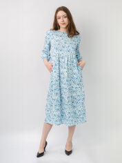 Акція на Плаття міді жіноче NARODNYY BUTIK Ксенія 107-372 50 Блакитне від Rozetka