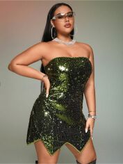 Акція на Сукня вечірня коротка літня жіноча SHEIN GD-00087550 0XL Зелена від Rozetka