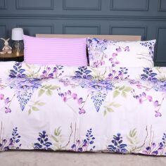 Акція на Комплект постільної білизни MirSon King Size 220х240 см 17-0723 Purple Flowers Ranforce Elite від Rozetka