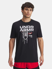 Акція на Футболка довга чоловіча Under Armour Ua M 60/40S Hoops Net Ss 1390188-001 S Чорна від Rozetka