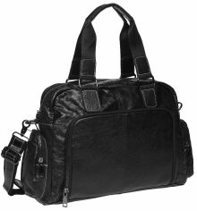 Акція на Чоловіча сумка шкіряна Laras K101028 Black від Rozetka