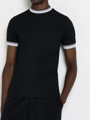 Акція на Футболка бавовняна довга чоловіча River Island XAZ412917ZADZ XXS Чорний/Білий/Сірий від Rozetka