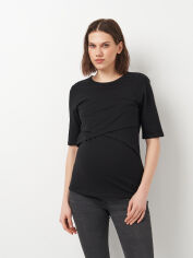 Акція на Футболка для вагітних бавовняна H&M 1030507_чорн M Чорна від Rozetka