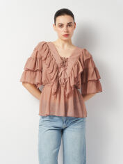 Акція на Блузка жіноча Boohoo FZZ70312_т.беж 34 Темно-бежева від Rozetka
