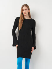 Акція на Сукня в'язана коротка зимова жіноча H&M 1209628_чорн L Чорна від Rozetka