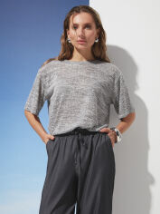 Акція на Футболка оверсайз жіноча Seventeen 2277.6367 2XL-3XL Сіра від Rozetka
